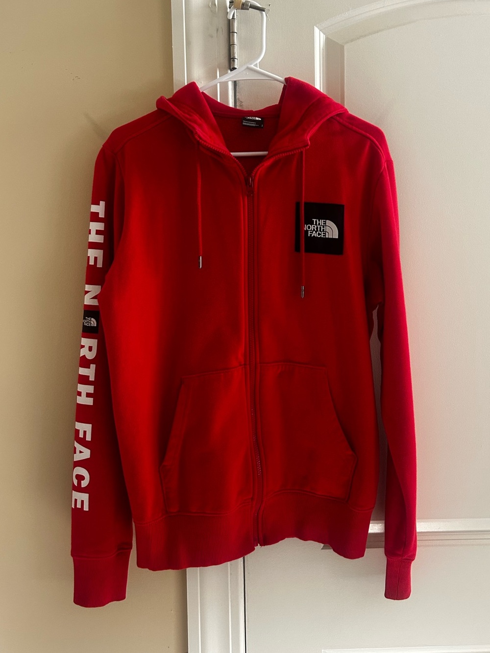 The North Face Red Zip-Up Hoodie Jacket